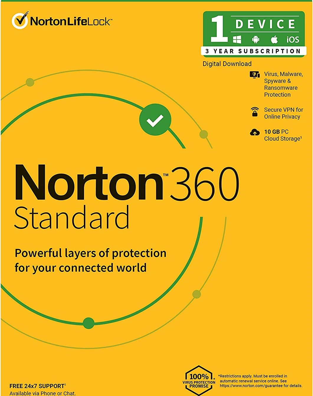 Norton 360 Deluxe 1 User 3 Year Total Security