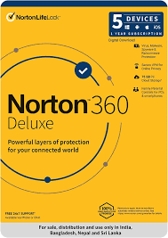 Norton 360 Standard 5 User 1 Year Total Security